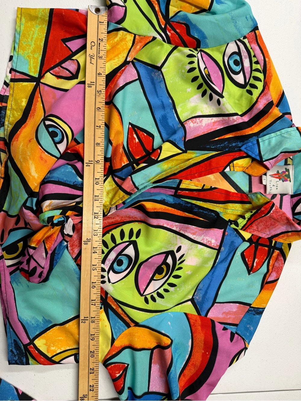 Anthropology Live 4 Truth Womens Large Cropped Tropical Blouse Bohemian Abstract - Picture 5 of 12